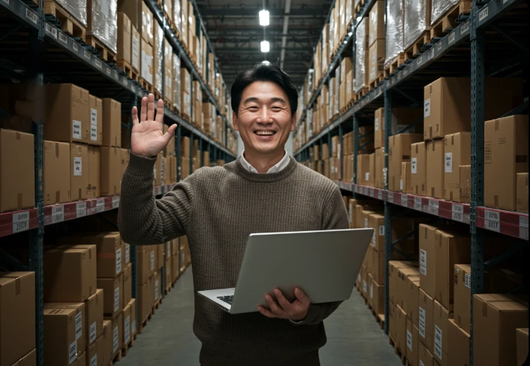 재고 부담 없이 드롭쉬핑 비즈니스를 운영하는 사람의 모습