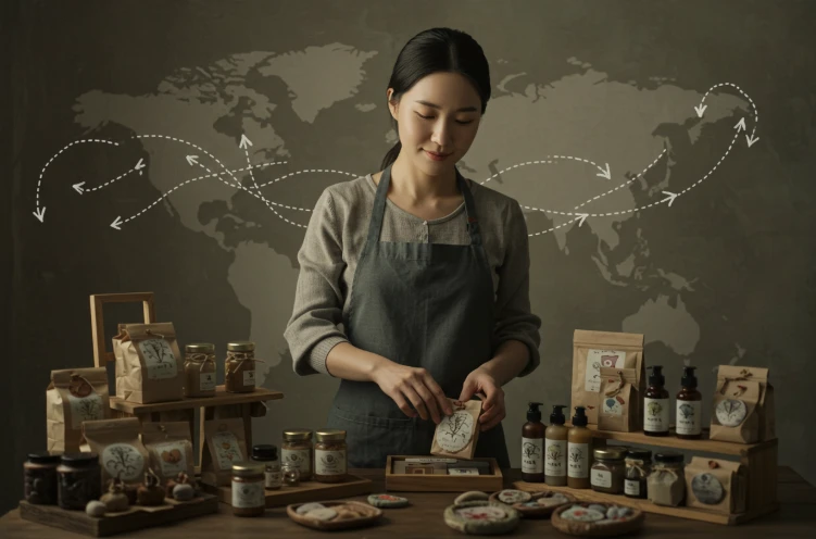 직접 만든 상품을 이커머스를 통해 전 세계에 판매하는 모습