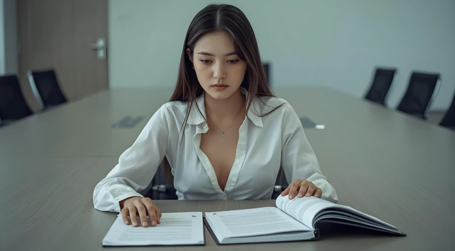 유튜브 콘텐츠 정책을 검토하는 한국인 여성