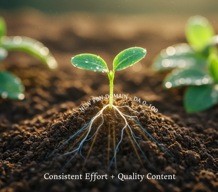 작은 씨앗에서 싹을 워 자라나는 어린 나무