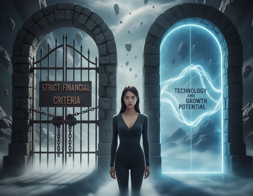 코스피와 코스닥 상장 기준 관문을 보는 20대 한국 여성