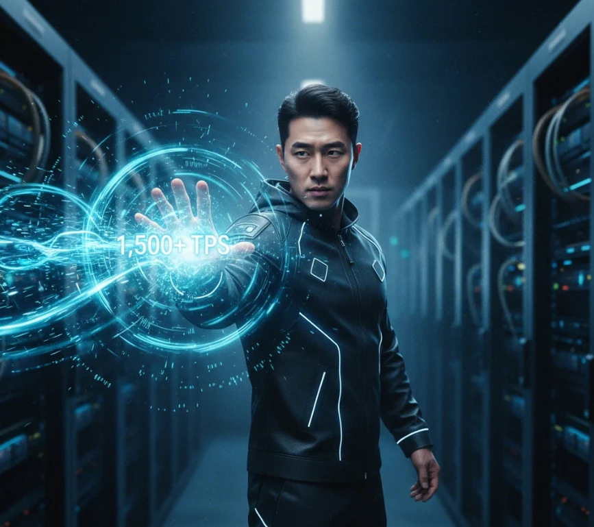 XRP 레저의 초고속 거래 속도와 효율성을 상징하는 디지털 데이터 흐름 이미지